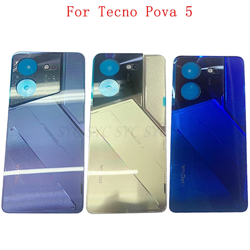 

Battery Cover Rear Door Case Housing For Tecno Pova 5 Back Cover with Camera Lens Logo Repair Parts