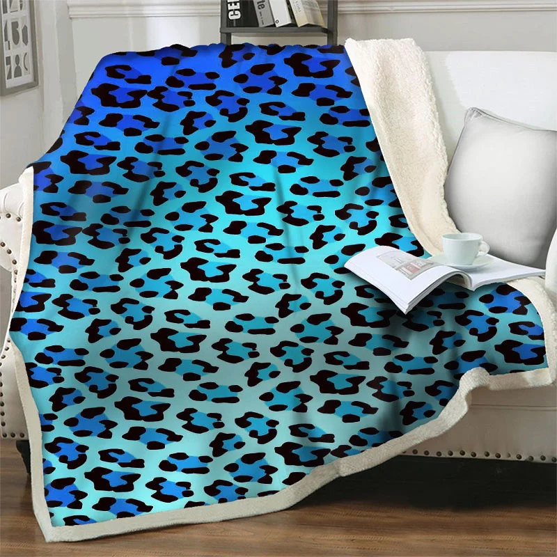 

Мягкое плюшевое одеяло с леопардовым принтом для кровати, дивана, кресла, портативное одеяло для путешествий и пикника, покрывало для сна