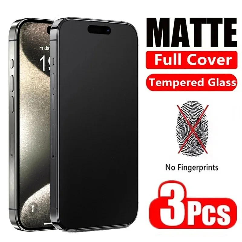 

Matte Tempered Glass for iPhone 15 14 11 12 13 Pro Max Frosted Screen Protectors for iPhone 13 12 Mini 7 8 Plus 6 6S XR XS X SE