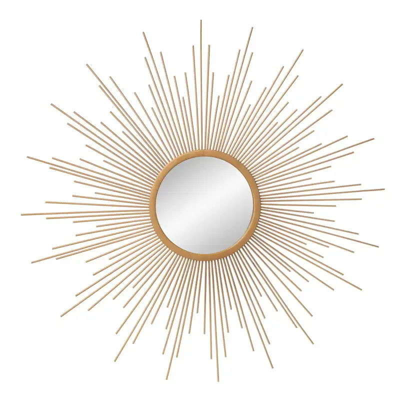 

Round Spoke Sunray Starburst Wall Mount Accent Mirror, Gold Spoke, 30" x 30"