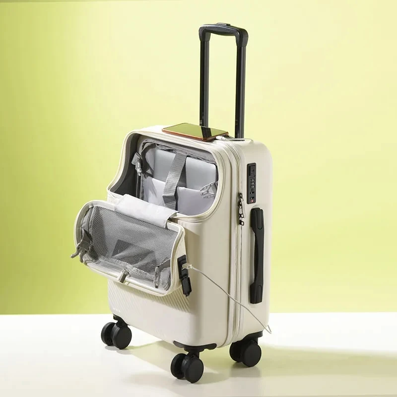 Front opening USB Rolling Luggage Spinner 20 inch light Suitcase Wheel Cabin Trolley Women's Handbag Travel Bag mala de viagem
Front opening USB Rolling Luggage Spinner 20 inch light Suitcase Wheel Cabin Trolley Women's Handbag Travel Bag mala de viagem