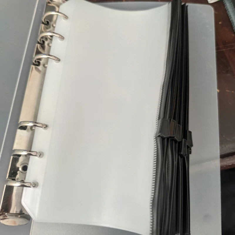 

4pcs A6 6-Hole Binder Pockets Waterproof PVC Cash Budget Envelopes Zipper Binder Pouches For Notebook Planner Journey Binders