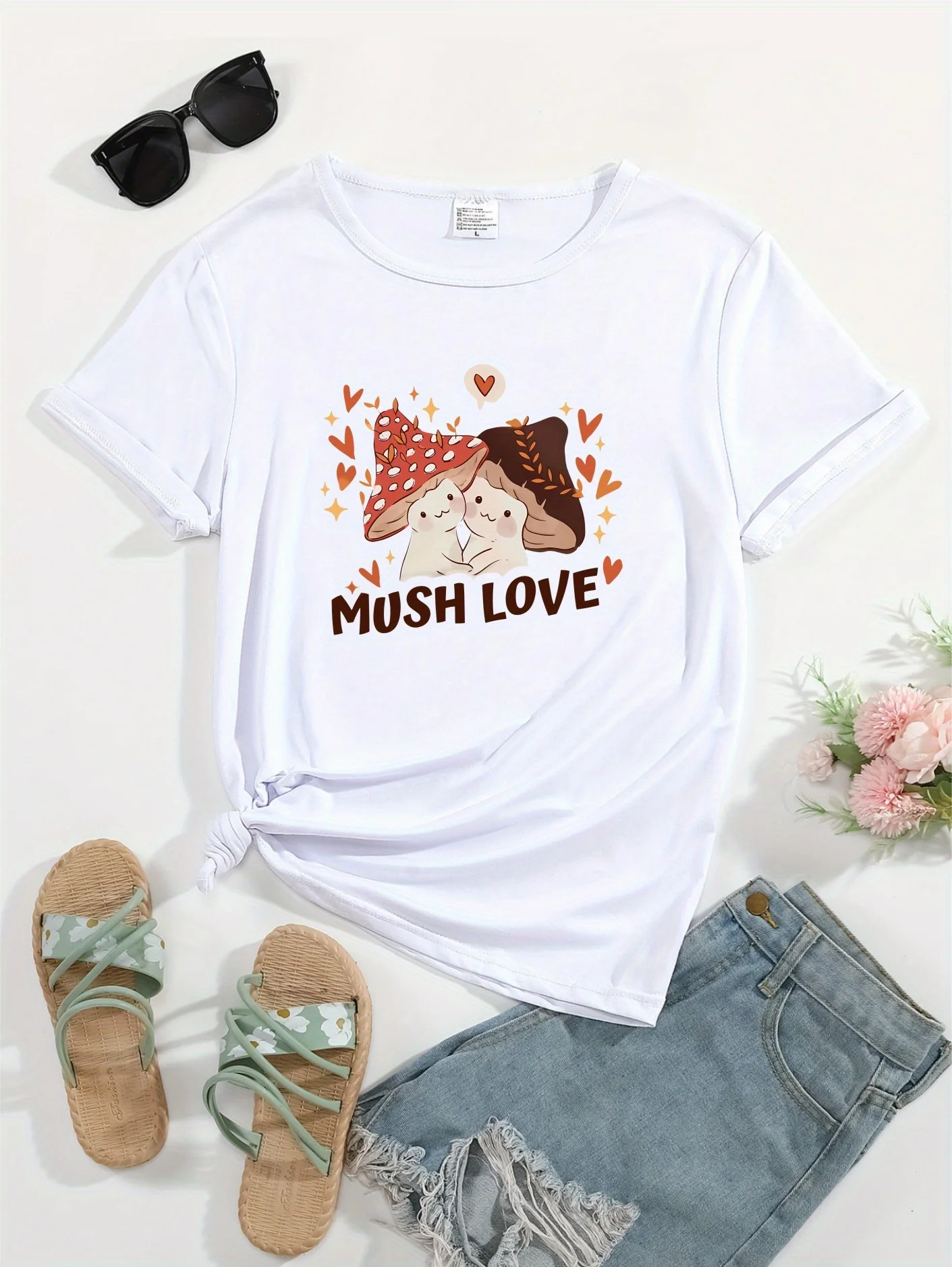 Women's Casual Round Neck T-Shirt, Mushroom Graphic Trendy Sports Top, Simple Design, Women's Activewear
Women's Casual Round Neck T-Shirt, Mushroom Graphic Trendy Sports Top, Simple Design, Women's Activewear