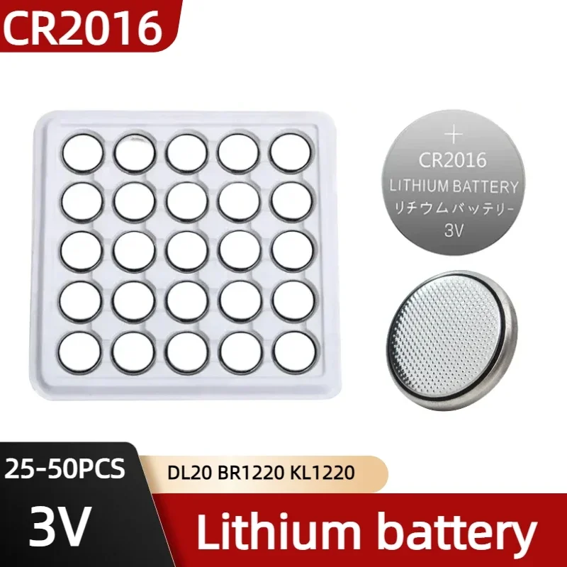 

New Original 25/50PCS 3V CR2016 Lithium Button Battery for Watch Toys Clock Remote DL2016 BR2016 CR 2016 Coin Cell Batteries