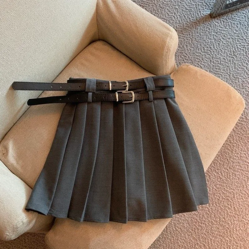 High Waist Double Belt Pleated Skirt Women Autumn and Winter New Fashionable Half-length Skirt Pure Sexy Small Retro Slim Skirt
High Waist Double Belt Pleated Skirt Women Autumn and Winter New Fashionable Half-length Skirt Pure Sexy Small Retro Slim Skirt