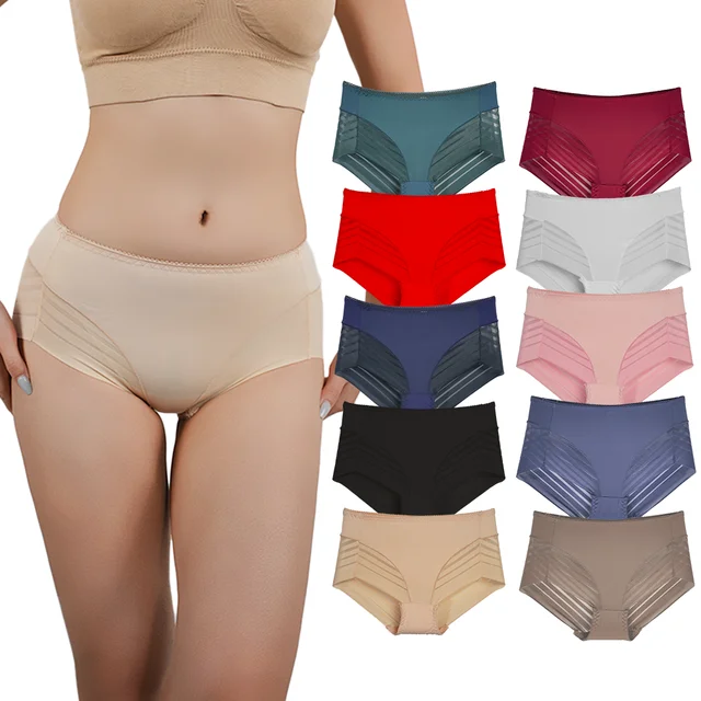 Culottes sans couture pour femmes, sous-vêtements sexy pour dames, caleçons en dentelle, taille basse évidée, slips ultra-fins pour femmes, doux et solides, ensemble de 5 pièces 2