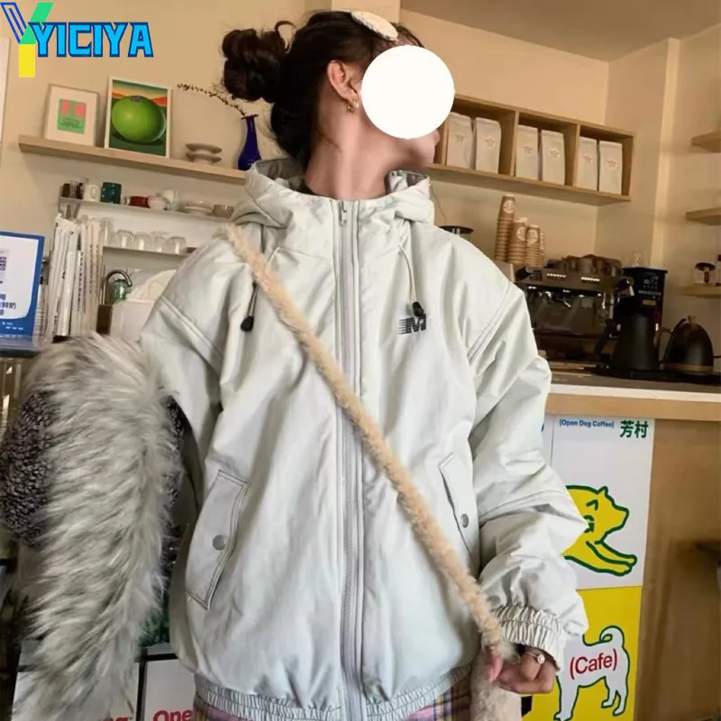YICIYA Detachable wool collar with cap Bomber Woman Varsity Jackte Long Sleeves Parker Jackets Vintage winter new Coats 2024 top
YICIYA Detachable wool collar with cap Bomber Woman Varsity Jackte Long Sleeves Parker Jackets Vintage winter new Coats 2024 top