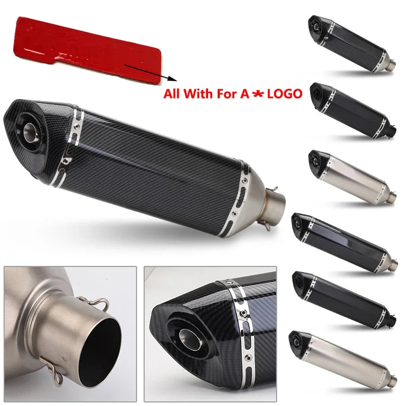 

Slip On 470MM 570MM Universal Motorcycle Exhaust Pipe Escape Moto Muffler Removable DB Killer 51MM For R3 Z900 AK550 CBR500 Nmax