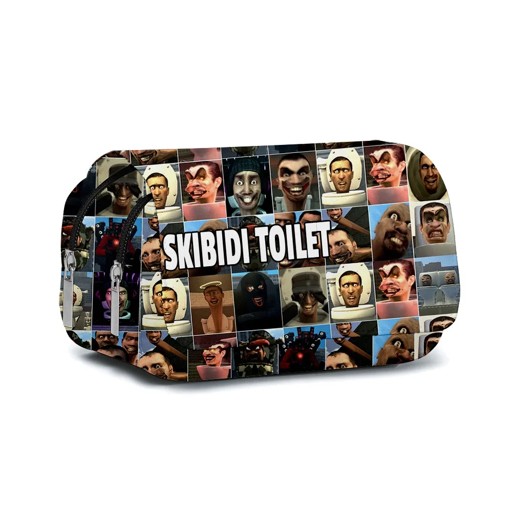 

Новый продукт игры 3D Туалет Skibidi унитаз для учеников начальной и средней школы двойная сумка для ручек детская коробка для канцелярских принадлежностей