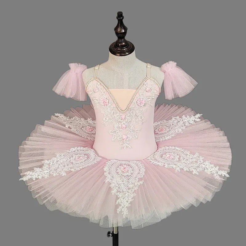 

Kids Ballet Dress practice suit Girls pink Swan lake dance Tutu Dress Fluffy Gauze skirt Performance Costume Ballerina dancewear