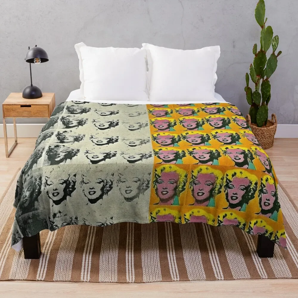 

Marilyn Monroe | Andy Warhol Marilyn Diptych Pop Art Throw Blanket Softest funny gift Bed covers decorative Quilt Blankets