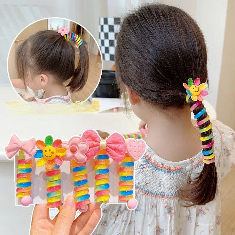 Colorful Children Ponytails Bands Cute Item Kids Hair Band Telephone Wire Hair Loop Cartoon Rainbow Hair Accessories for Girls
Colorful Children Ponytails Bands Cute Item Kids Hair Band Telephone Wire Hair Loop Cartoon Rainbow Hair Accessories for Girls