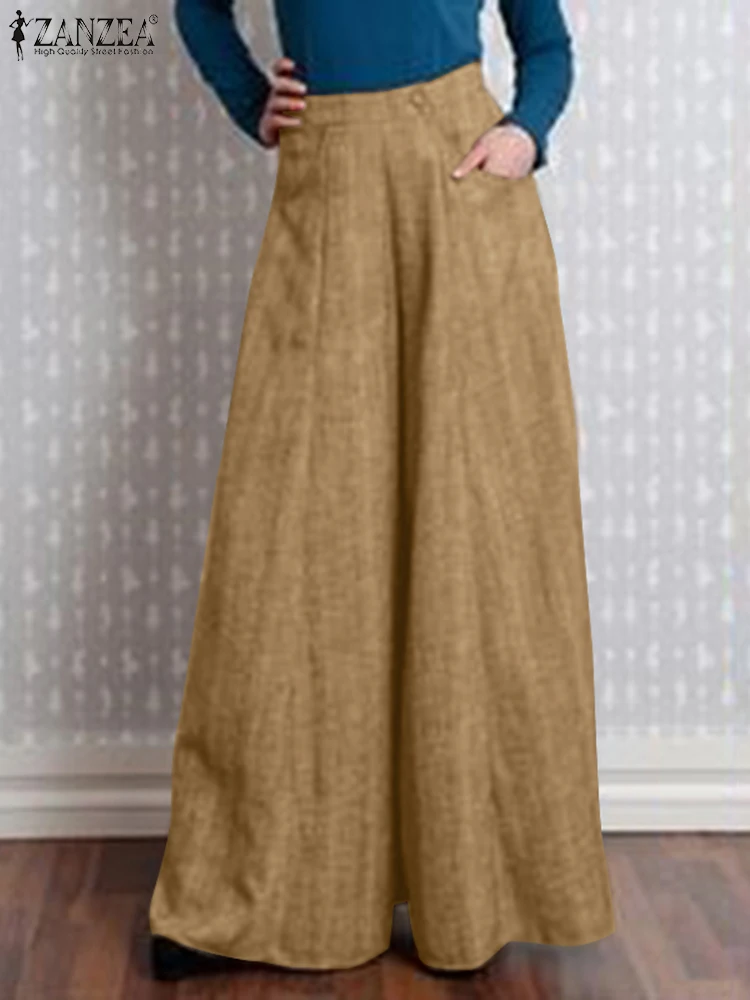ZANZEA Fashion Solid Wide Leg Pants Woman Vintage Elastic Waist Palazzo Autumn Casual Street Pantalon Holiday Baggy Pant 2023
ZANZEA Fashion Solid Wide Leg Pants Woman Vintage Elastic Waist Palazzo Autumn Casual Street Pantalon Holiday Baggy Pant 2023