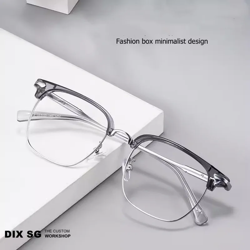 

Ultra light men's glasses frame, retro art, and high-end business half frame glasses for women（DS-02)