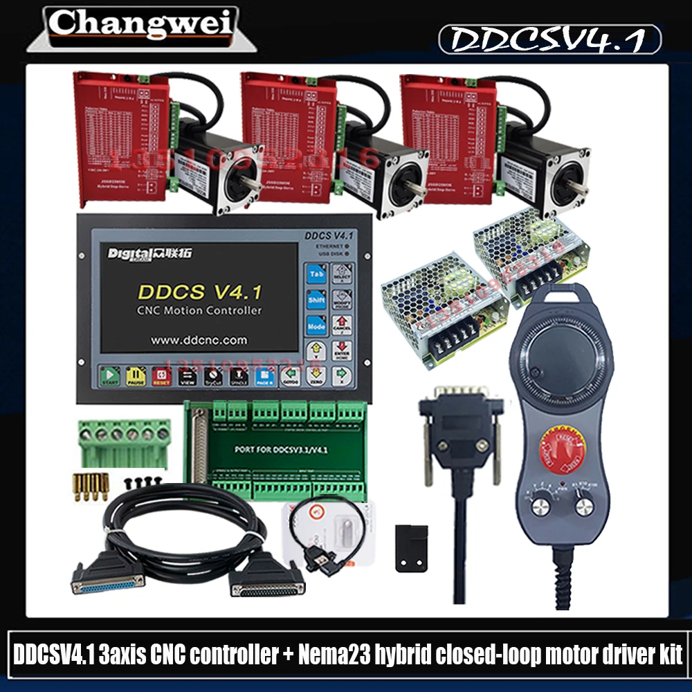 Ddcsv3.1 Upgrade Ddcsv4.1 3-axis Cnc Controller + Nema23 Hybrid Closed-loop Motor Driver Kit Emergency Stop Handwheel Mpg 75w24v
Ddcsv3.1 Upgrade Ddcsv4.1 3-axis Cnc Controller + Nema23 Hybrid Closed-loop Motor Driver Kit Emergency Stop Handwheel Mpg 75w24v