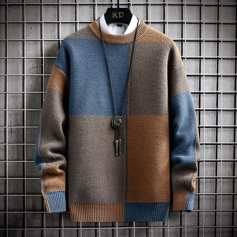 Blocking Sleeve Collar Long Color Slim Warm Men Knit High Sweater/ Korean Leisure Quality Pullover Loose Autumn Spring Half
Blocking Sleeve Collar Long Color Slim Warm Men Knit High Sweater/ Korean Leisure Quality Pullover Loose Autumn Spring Half