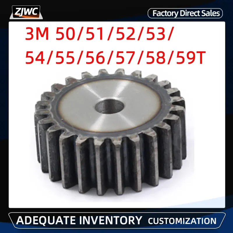 1Pc 3M Spur Gear 40/51/52/53/54/55/56/57/58/59T Tooth process hole 45# Steel Thick 30mm 3 Module Metal Transmission Pinion Gear
1Pc 3M Spur Gear 40/51/52/53/54/55/56/57/58/59T Tooth process hole 45# Steel Thick 30mm 3 Module Metal Transmission Pinion Gear