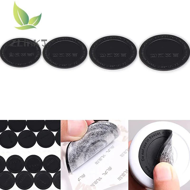 

4Pcs Round Black Rubber Coaster Pad Self Adhesive Cup Bottom Stickers Non-slip Anti-scald Tumbler Cup Protective Pads