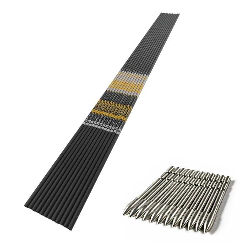 12PCS Archery Pure Carbon Arrows Shaft ID4.2mm Spine 350-1000 and 100 Grain Points LongBow Hunting Shooting
12PCS Archery Pure Carbon Arrows Shaft ID4.2mm Spine 350-1000 and 100 Grain Points LongBow Hunting Shooting