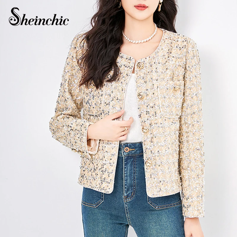 Luxury Gold Sequined Winter Jackets for Women Korean Fashion Elegant Abrigo Mujer Invierno 2023 Luxury Autumn Winter Clothes
Luxury Gold Sequined Winter Jackets for Women Korean Fashion Elegant Abrigo Mujer Invierno 2023 Luxury Autumn Winter Clothes