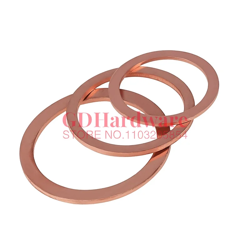

Solid Pure Copper Washer Oil Plugs Oring Gasket Motorcycle Sump Flat Sealing Spacers M5 M6 M8 M10 M12 M14 M16 M18 M20 M22 M24