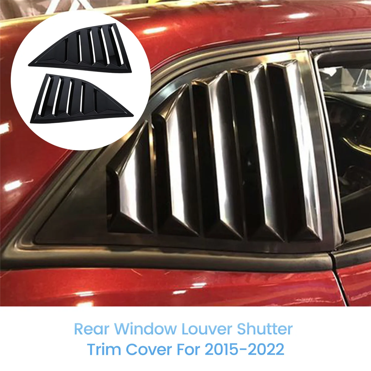 

1Pair Car Rear Window Louver Shutter Trim Cover for Dodge Challenger 2015-2022 Side Louver Air Vent Scoop Shade