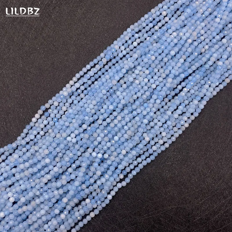 

Wholesale Natural Stone Aquamarine Faceted Loose Beads 2mm 3mm 4mm for Making DIY Necklace and Bracelet Accessories 15.5 Inches