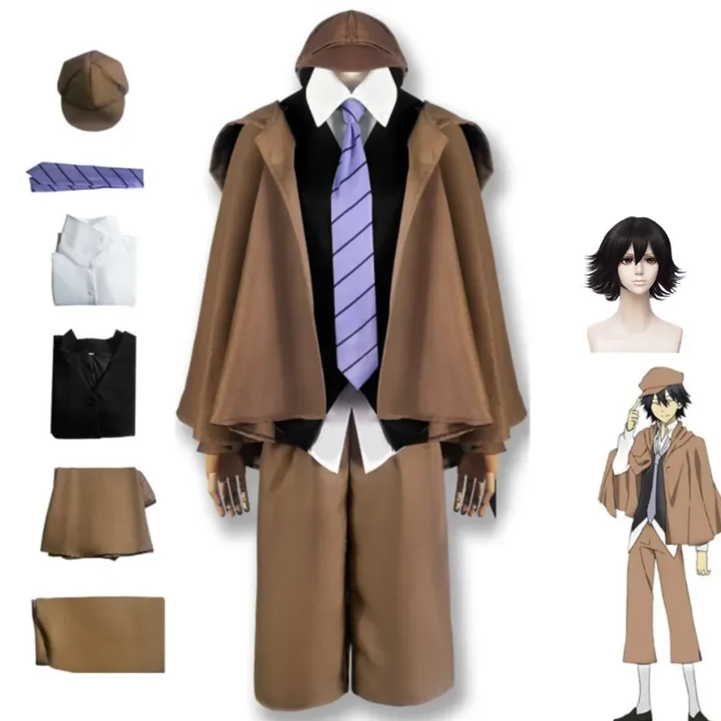 Cartoon Bungo Stray Dogs Cosplay Costume Edogawa Rampo Exquisite Hat Cloak Vest Shirt Pants Tie Halloween Anime Rave Party Suit
Cartoon Bungo Stray Dogs Cosplay Costume Edogawa Rampo Exquisite Hat Cloak Vest Shirt Pants Tie Halloween Anime Rave Party Suit