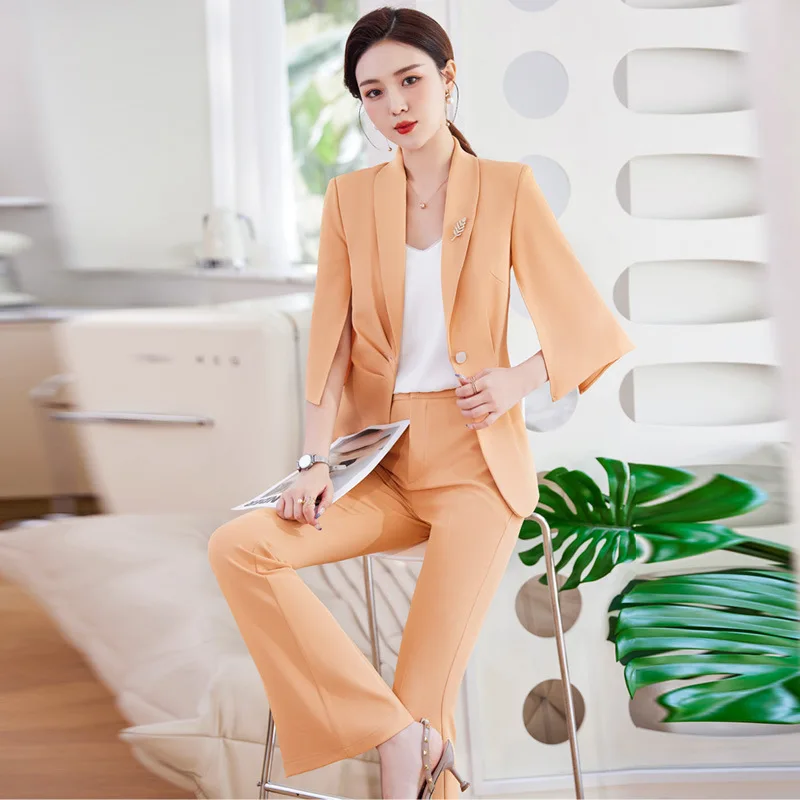 

High-End Business Suit Women's Spring and Summer Korean Style Graceful and Fashionable Manager Suit Jacket Interview Formal Wear
