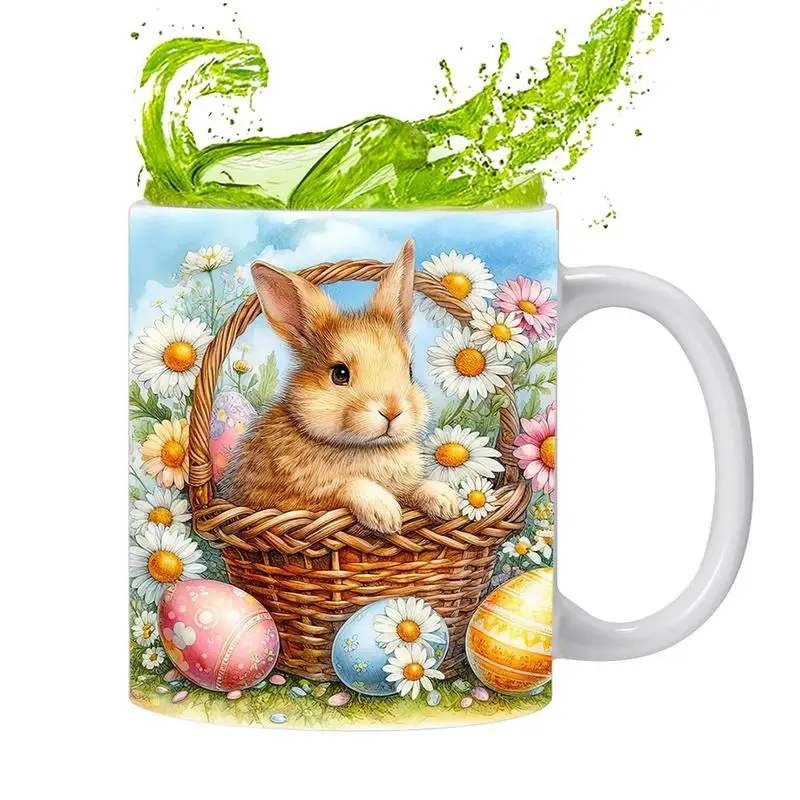 

Bunny Mug Cute Ceramic Bunny Rabbit Coffee Mug Bunny Pattern Design Mugs Funny Bunny Themed Mug Pretty Mug Spring Coffee Mug