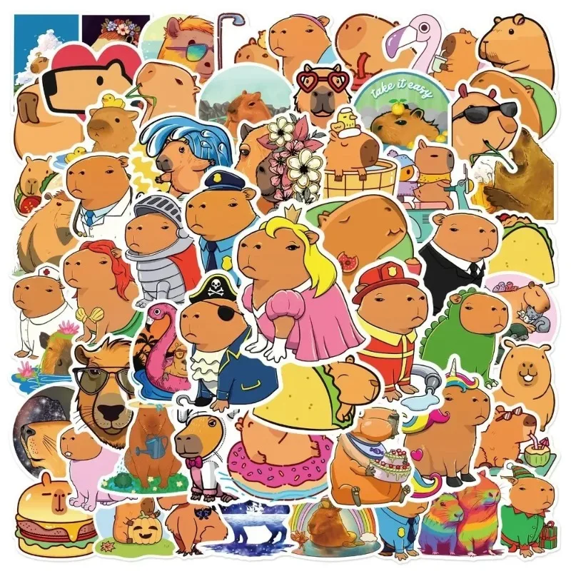 50pcs Internet Hot Cute Cartoon Capybara Stickers Funny Animal Scrapbook Stationery Phone Case DIY Decoration for Kid Gift Toys
50pcs Internet Hot Cute Cartoon Capybara Stickers Funny Animal Scrapbook Stationery Phone Case DIY Decoration for Kid Gift Toys