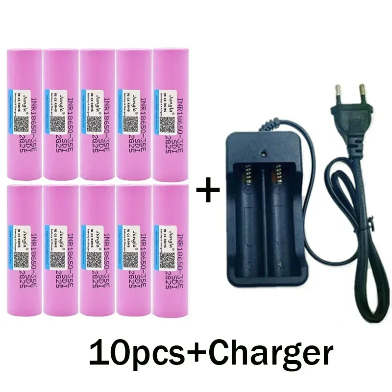 

18650 Battery Free Shipping 2023New Bestselling 35E Li-ion 3.7V 3500MAH+Charger RechargeableBattery Suitable Screwdriver Battery