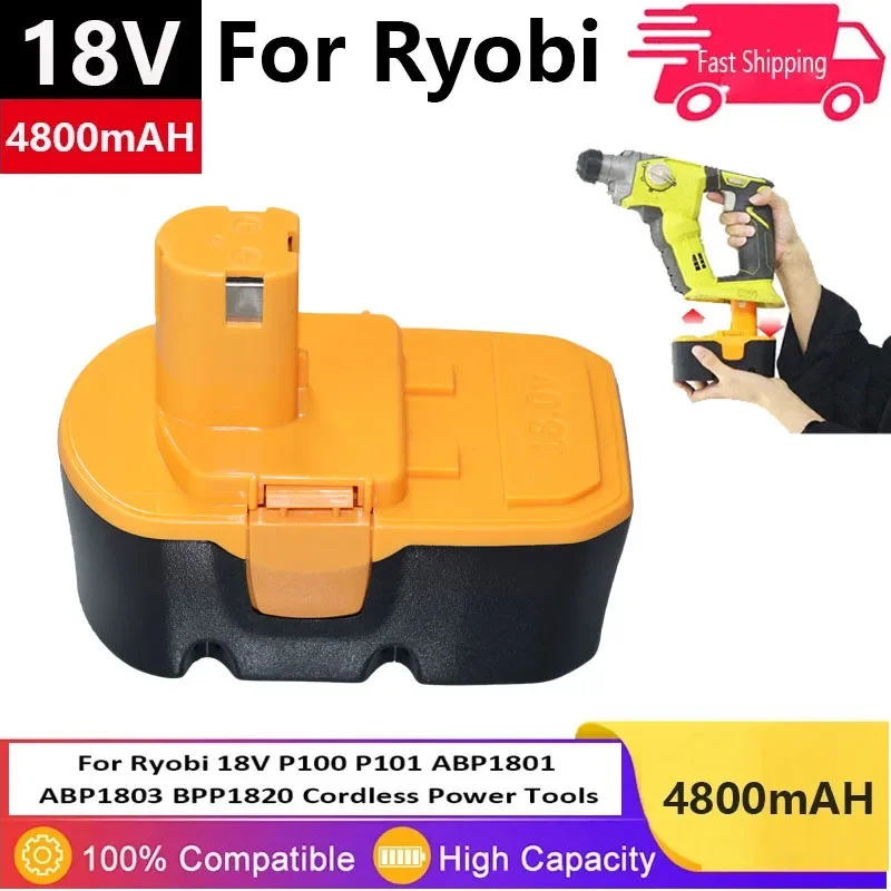 Сменный аккумулятор P100 4800 мАч 18 в для Ryobi 18 в P100 P101 ABP1801 ABP1803 BPP1820, Совместимый Беспроводной Электрический инструмент
Сменный аккумулятор P100 4800 мАч 18 в для Ryobi 18 в P100 P101 ABP1801 ABP1803 BPP1820, Совместимый Беспроводной Электрический инструмент