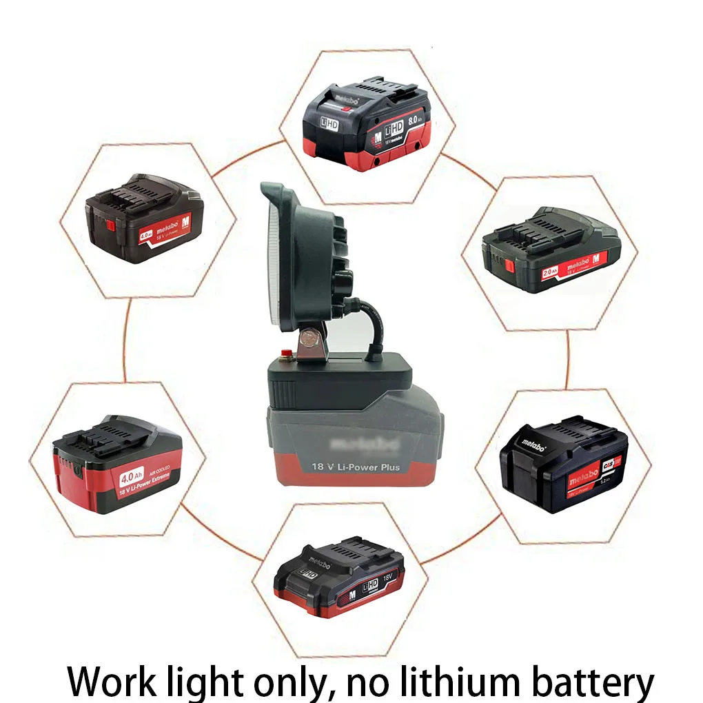 LED Work Light Multi functional and High performing LED Work Lamp – Compatible with For Metabo 18V Li Ion Batteries
LED Work Light Multi functional and High performing LED Work Lamp – Compatible with For Metabo 18V Li Ion Batteries