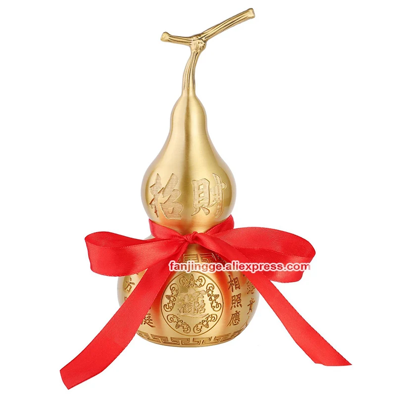 

Feng Shui Good Fortune Wu Lou Copper Fu Word Gourd Ornament Brass Opening Large Amulet Hulu Thriving Busine Home Decoration
