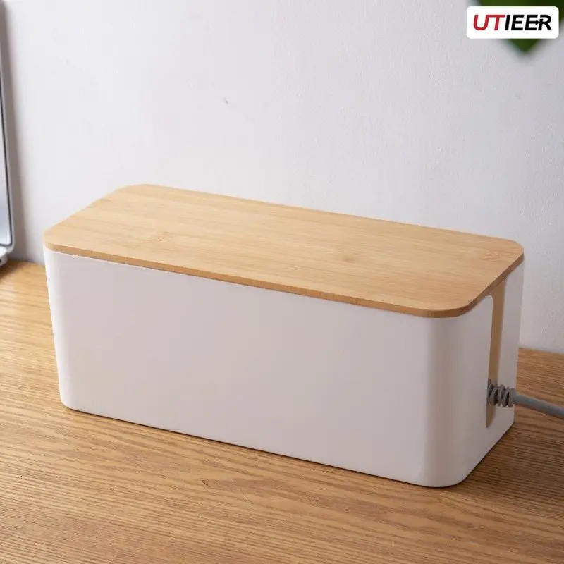 Wire Storage Box Power Plug Board Wire Boxes Socket Data Cable Junction Box Plastic Storage Box with Bamboo
Wire Storage Box Power Plug Board Wire Boxes Socket Data Cable Junction Box Plastic Storage Box with Bamboo