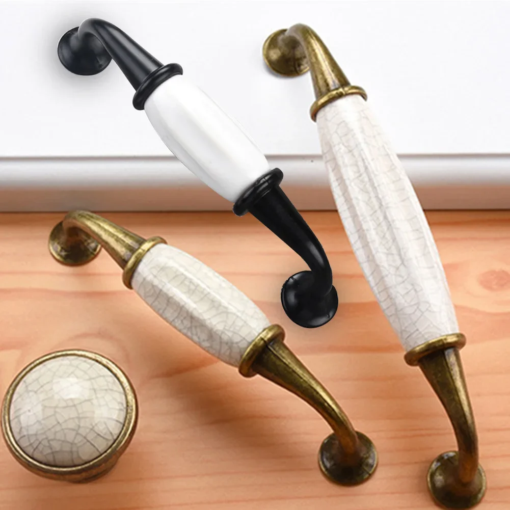 

Long Cabinets Kitchen Pull 96/128mm Handle Furniture Handles Knobs Drawers Antique Ceramic Wardrobe Cupboard Knob