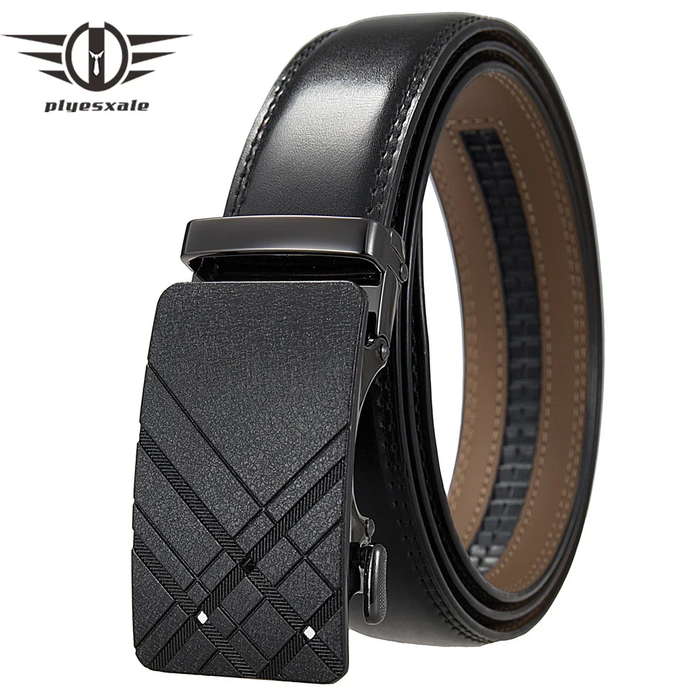 

Automatic Buckles Men's Belts 3.5cm Width Leather Ratchet Waistband Belt for Men Jeans Dress Wedding Business Waist Strap B1333