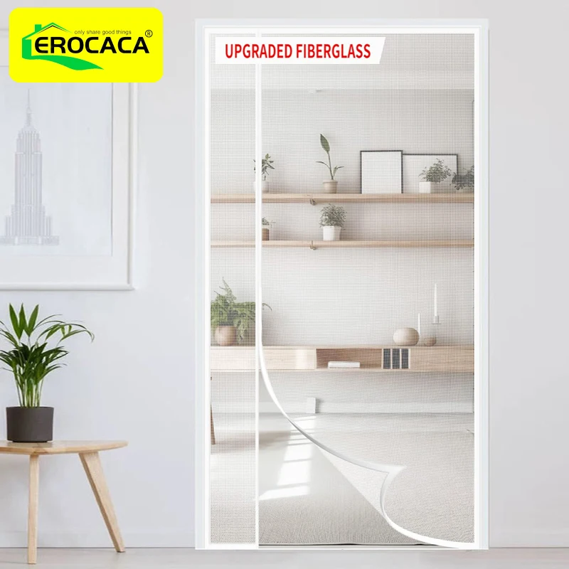 

EROCACA Strong Magnetic Door Curtain Mosquito Net Magnetic Curtain Fly Insect Screen Mesh Auto Closing Custom Easy Installation