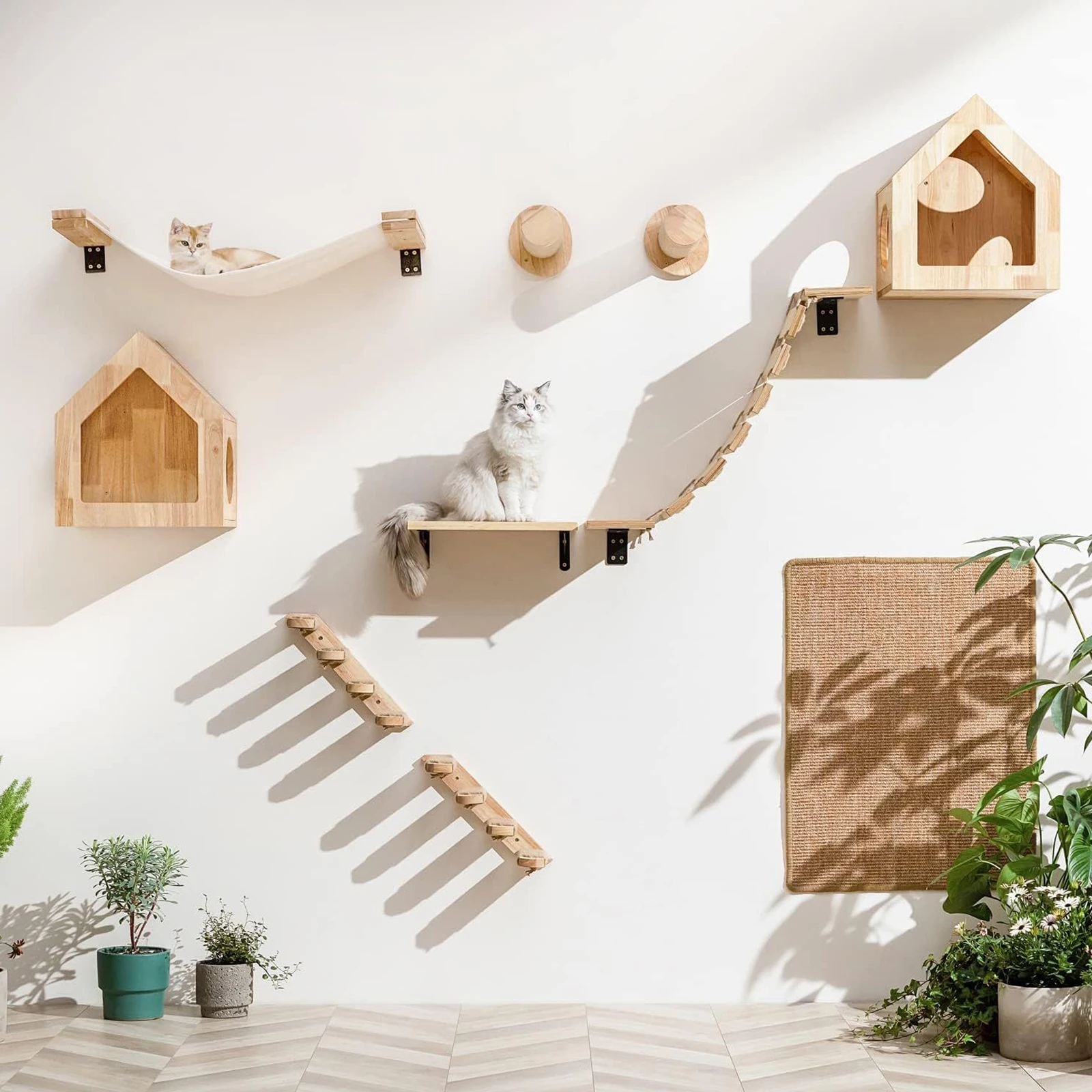 Wall Mounted Cat Climbing Shelf Solid Wood Step Stairway Sisal Scratching Post For Cats Tree Perch Platform Jumping Furniture
Wall Mounted Cat Climbing Shelf Solid Wood Step Stairway Sisal Scratching Post For Cats Tree Perch Platform Jumping Furniture