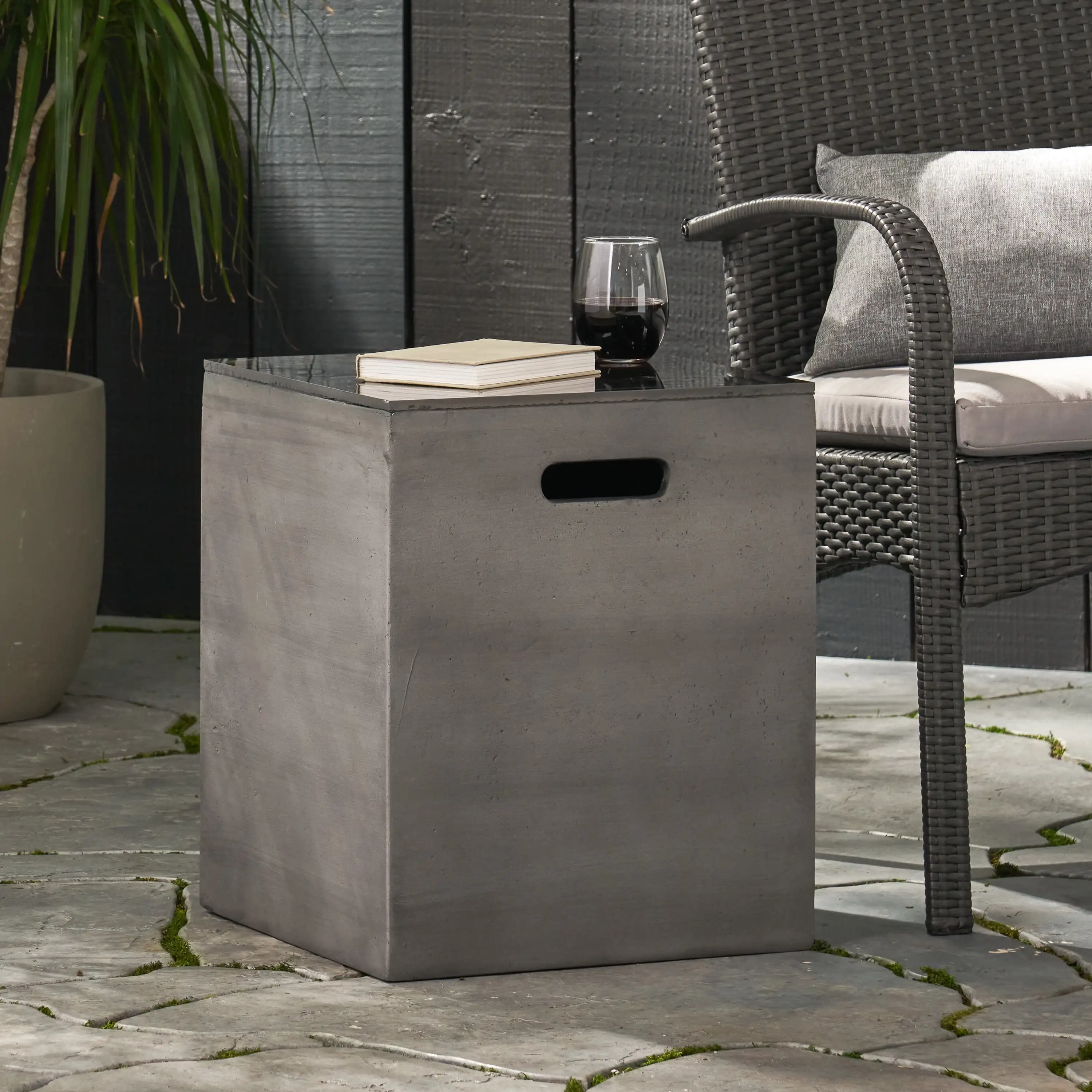 Luxurious Refined Fashionable and Elegant Lightweight Concrete Outdoor and Ceramic Tank Holder Side Table, Dark Gray and Black
Luxurious Refined Fashionable and Elegant Lightweight Concrete Outdoor and Ceramic Tank Holder Side Table, Dark Gray and Black