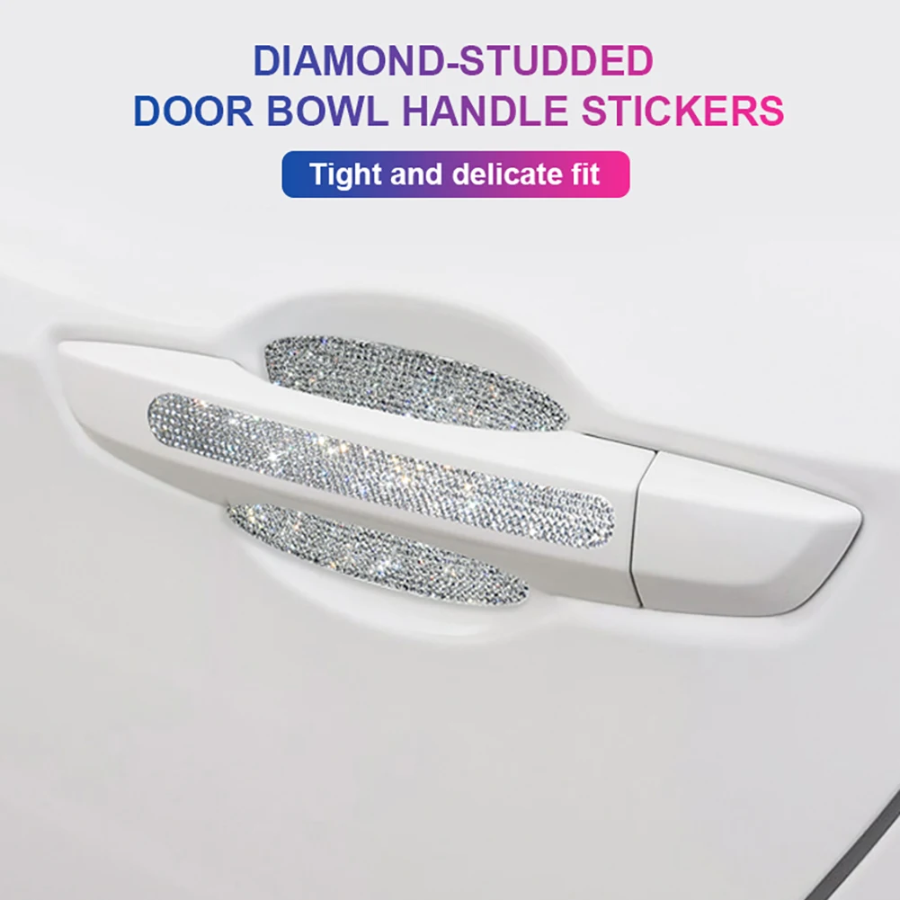 8pcs Bling Car Door Bowl&Door Handle Protector Kit Shiny Rhinestones Scratch-Resistant Stickers Door Cup Handle Protective Film
8pcs Bling Car Door Bowl&Door Handle Protector Kit Shiny Rhinestones Scratch-Resistant Stickers Door Cup Handle Protective Film