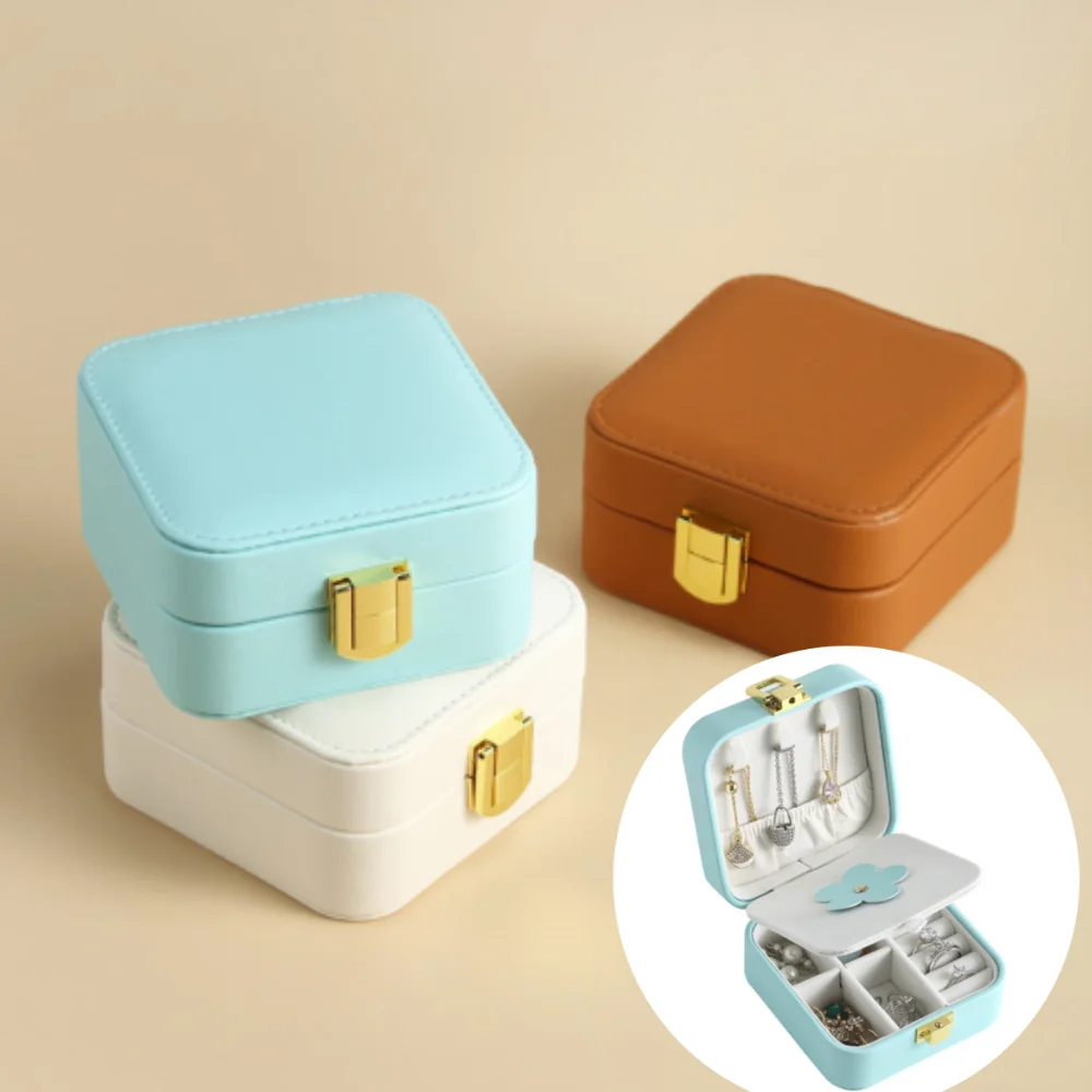 PU Leather Jewelry Storage Box with Mirror Earrings Ring Necklace Organizer Travel Portable Candy Colored Mini Flip Jewelry Box
PU Leather Jewelry Storage Box with Mirror Earrings Ring Necklace Organizer Travel Portable Candy Colored Mini Flip Jewelry Box