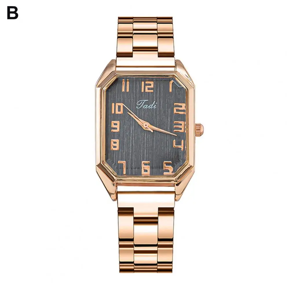 

Quartz Movement Watch Elegant Stainless Steel Women's Watch with Rectangle Dial Quartz Movement Fashion Jewelry Strap for Ladies