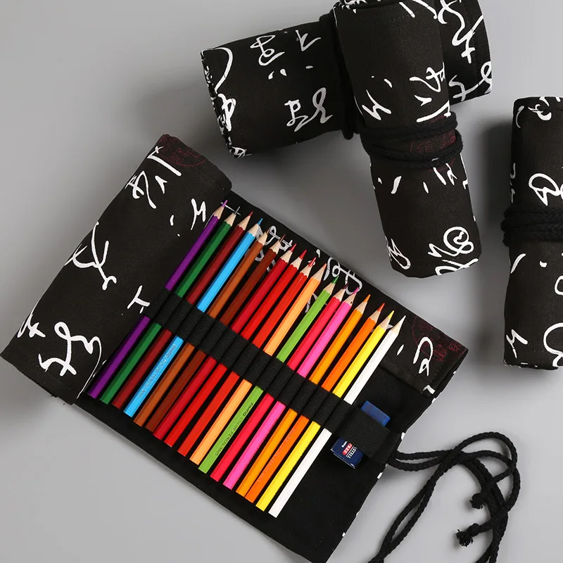 Black calligraphy fabric canvas pen curtain 12/24/36/48/72 hole color lead storage pen bag Drawing pencil storage bag
Black calligraphy fabric canvas pen curtain 12/24/36/48/72 hole color lead storage pen bag Drawing pencil storage bag