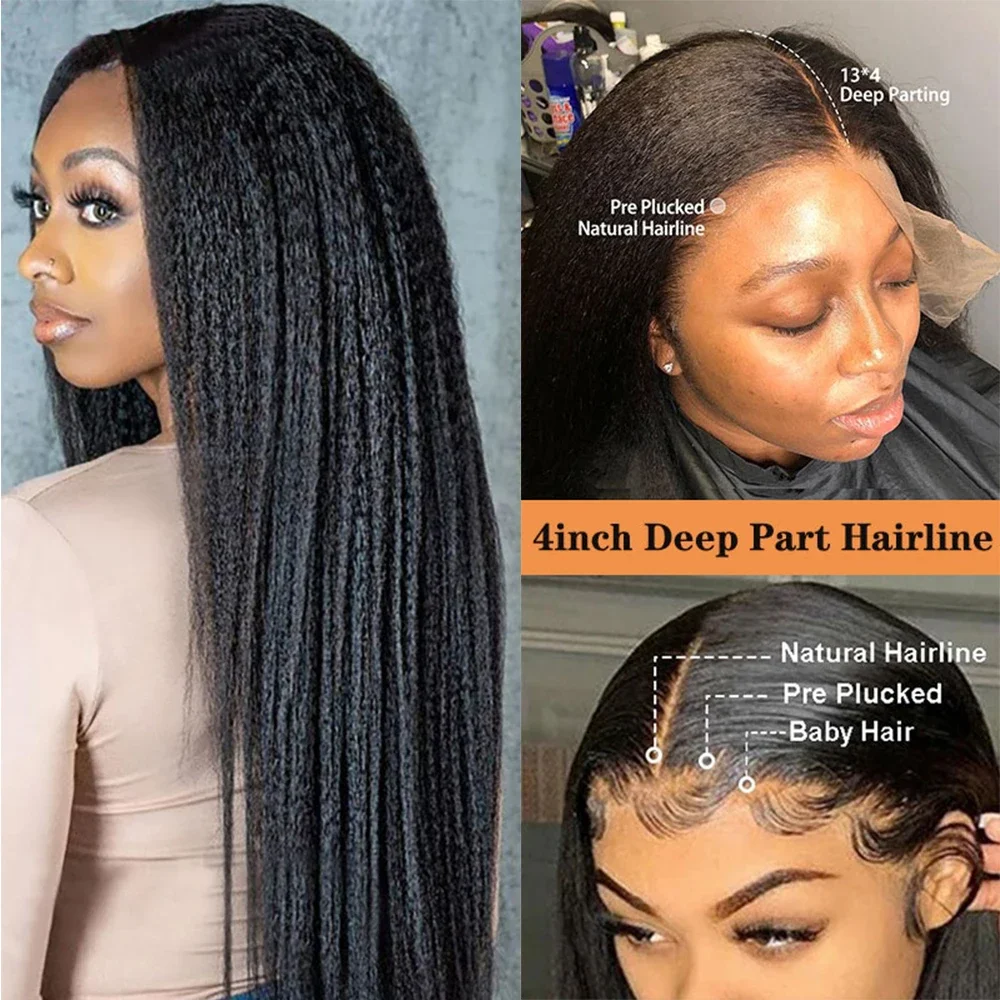 

Kinky Straight HD Lace Wig Human Hair Culry Wave 360 Lace Frontal Wigs 30 32 Inch Pre Plucked Brazilian For Women