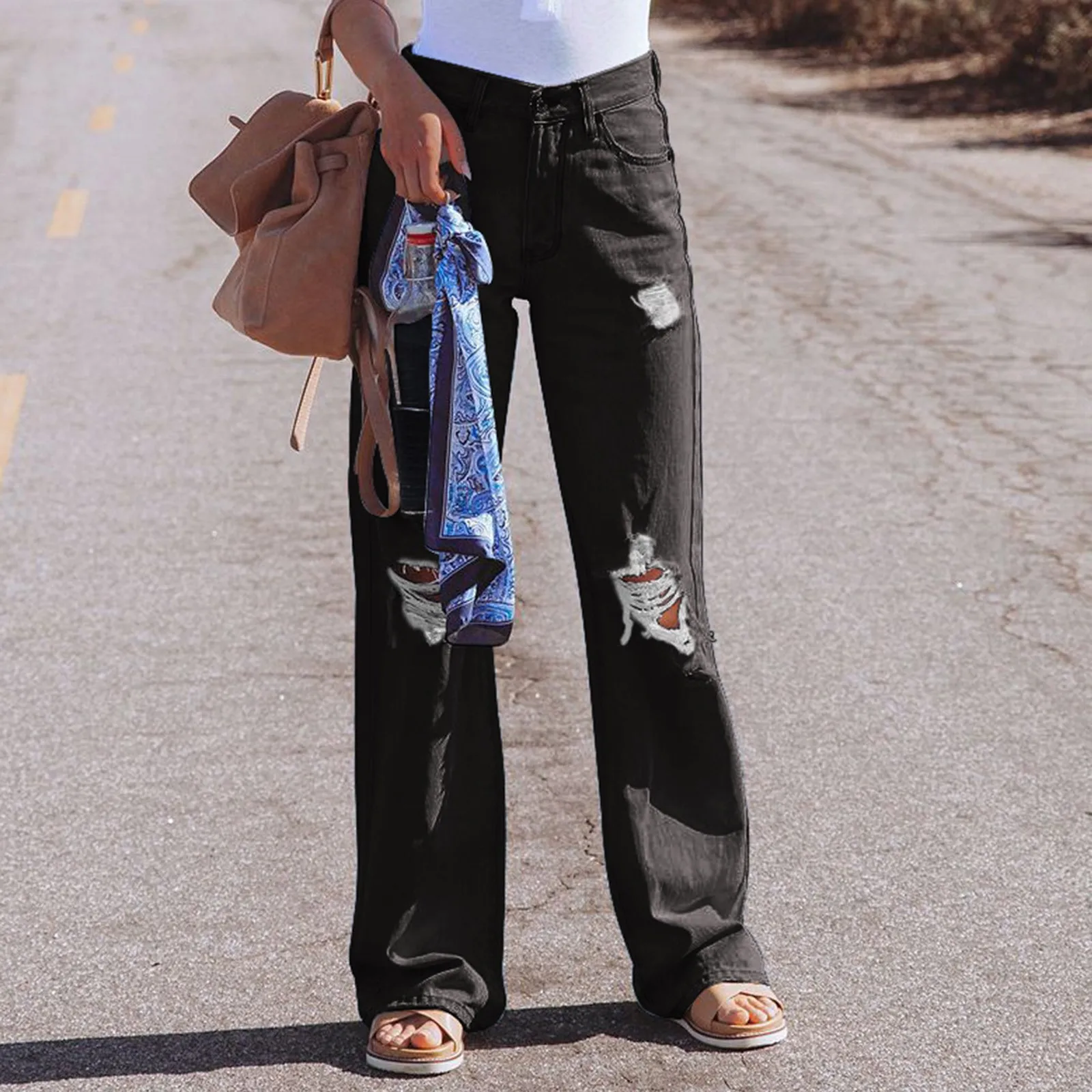 Streetwear Straight Pants Ladies Ripped Jeans Mid Waist Loose Wide Leg Pants Ladies Jeans Y2K Summer High Street Cargo Pants
Streetwear Straight Pants Ladies Ripped Jeans Mid Waist Loose Wide Leg Pants Ladies Jeans Y2K Summer High Street Cargo Pants