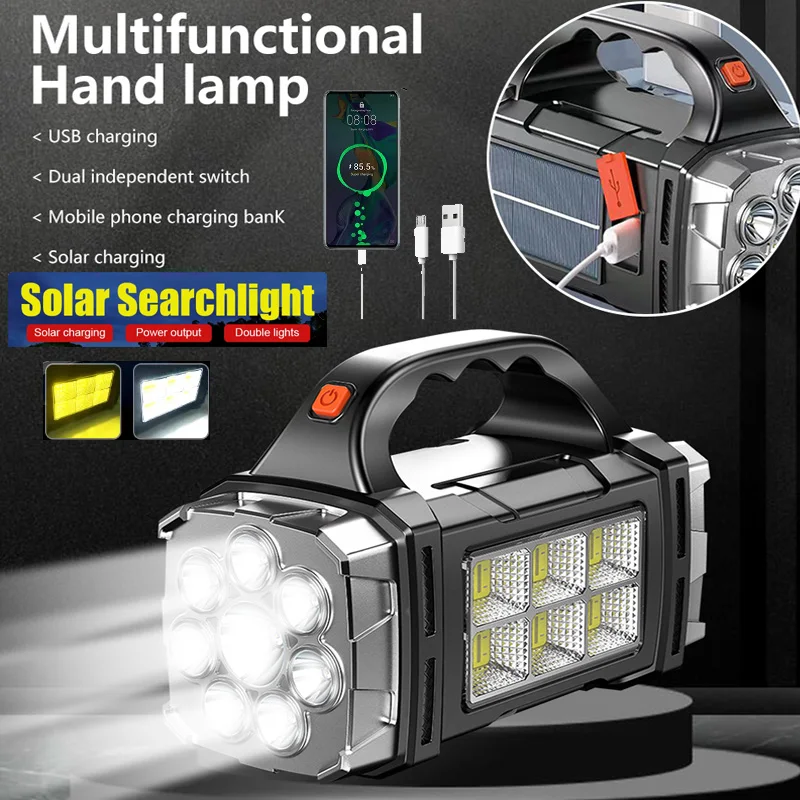 Solar LED Powerful Flashlight With COB Work Lights USB Rechargeable Solar Powered Lanterns Waterproof Hand Lamp Outdoor Lighting
Solar LED Powerful Flashlight With COB Work Lights USB Rechargeable Solar Powered Lanterns Waterproof Hand Lamp Outdoor Lighting
