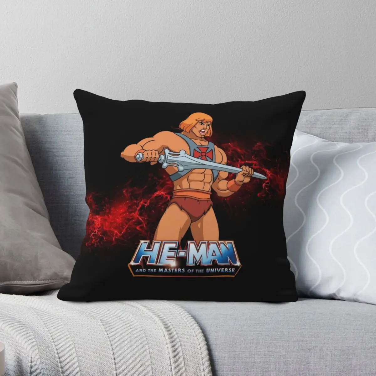 

He Man Masters Of The Universe Square Pillowcase Polyester Linen Velvet Pattern Decor Throw Pillow Case Sofa Cushion Cover 18"