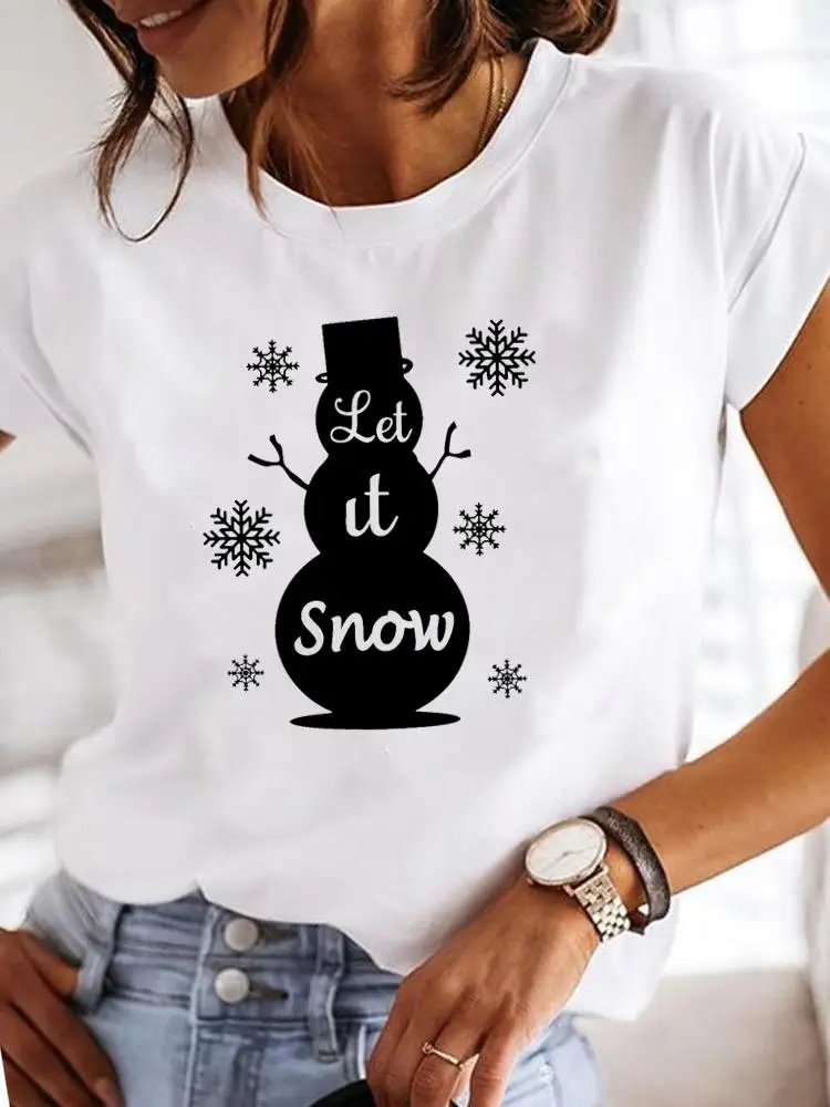 Christmas Women Clothing Holiday Fashion New Year Snowman Cartoon Trend 90s Short Sleeve Tee Print T Female Graphic T-shirts
Christmas Women Clothing Holiday Fashion New Year Snowman Cartoon Trend 90s Short Sleeve Tee Print T Female Graphic T-shirts